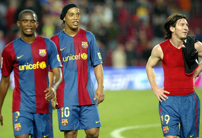 Messi se asoci� a las mil maravillas con jugadores como Ronaldinho o Eto'o.