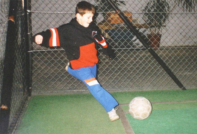 Messi ya apuntaba maneras con 8 a�os de edad.