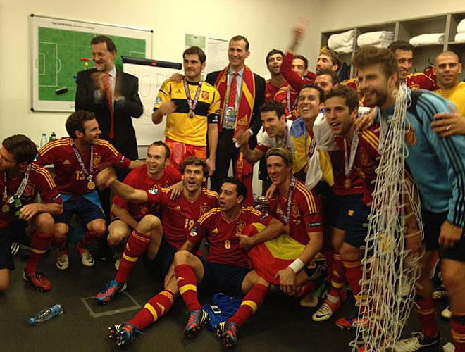 El Pr�ncipe y Rajoy felicitaron a los campeones.