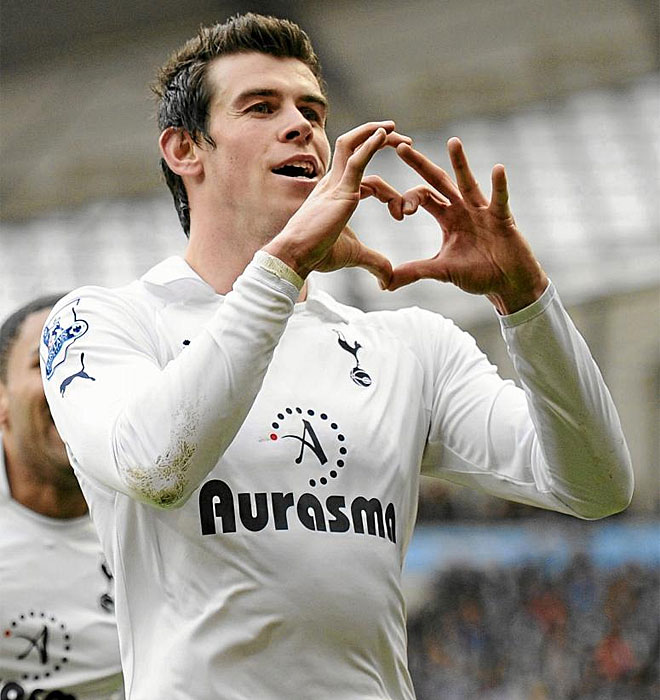 Las celebraciones del gal�s cuando marca un gol forman parte ya de su se�a de identidad.