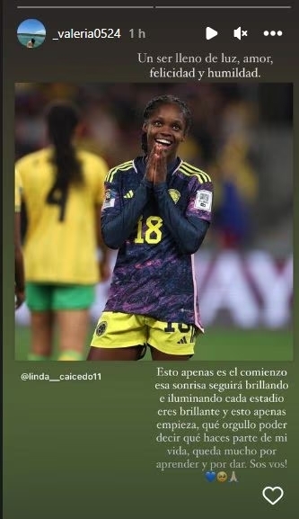 Novia de Linda Caicedo la llena de amor, después de la eliminación del Mundial Femenino 2023