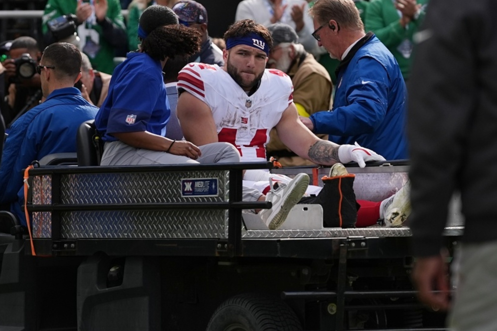 Eagles surprise Cam Skattebo with hospital gift after ankle injury